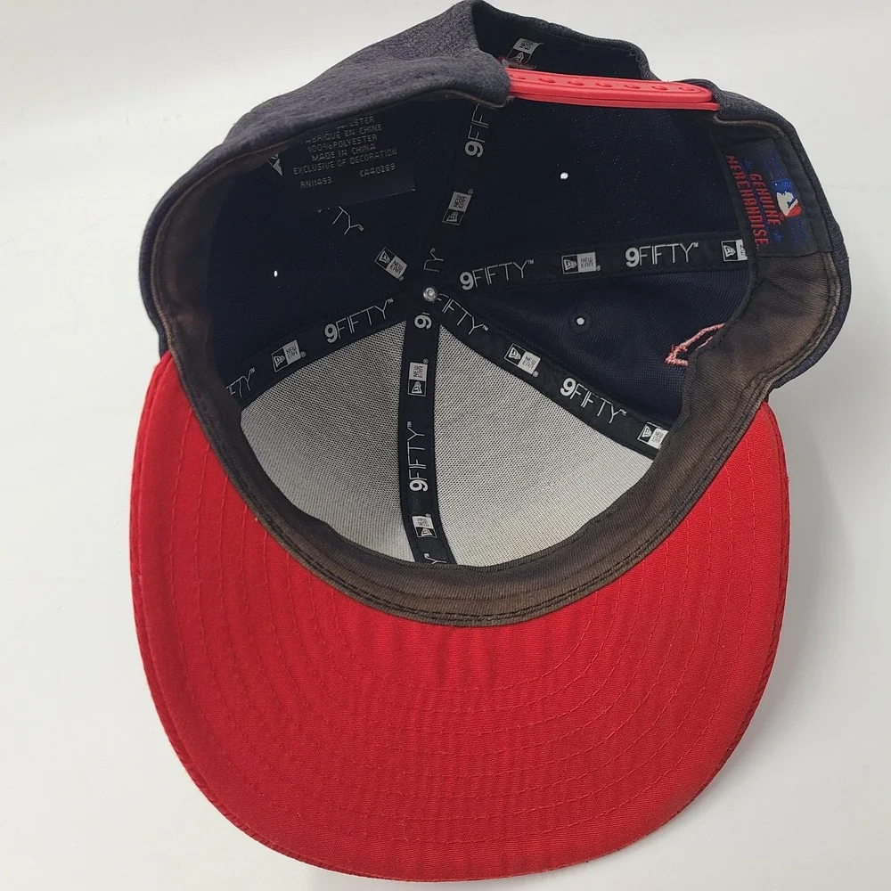 Cleveland Indians Hat Snapback New Era 9Fifty Blue Red MLB Baseball #2 Logo‎ Men